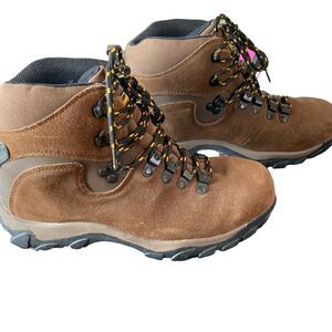 Wolverine Brown Leather Hiking Boots Water Resistant Walking Work Size 8.5M